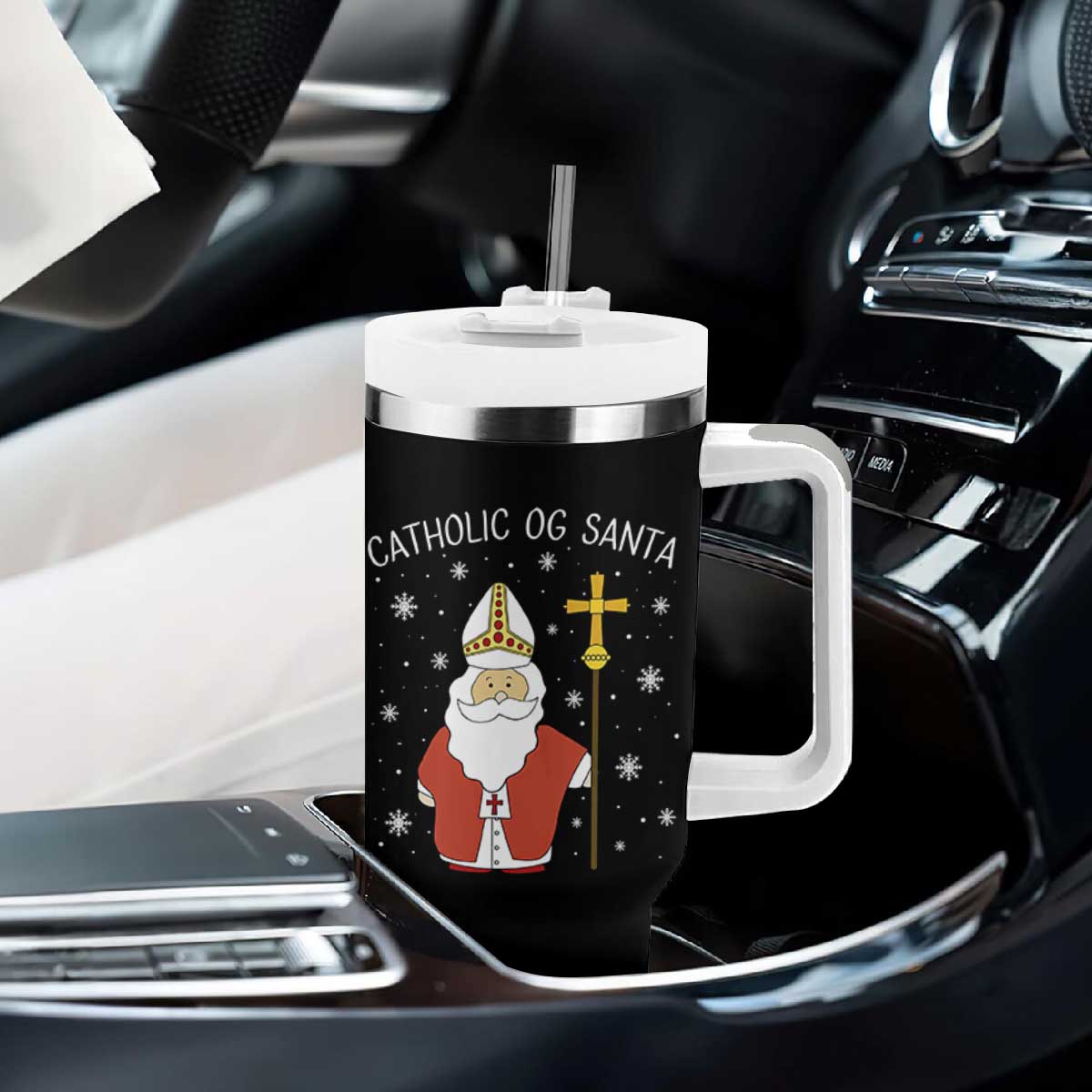 Saint Nicholas Catholic Christmas Tumbler With Handle TS14 Print Your Wear