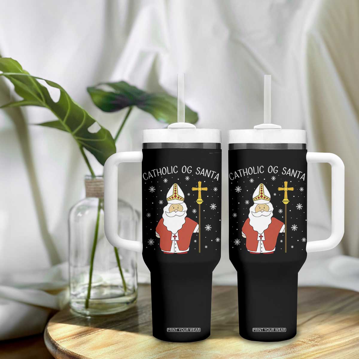 Saint Nicholas Catholic Christmas Tumbler With Handle TS14 Print Your Wear