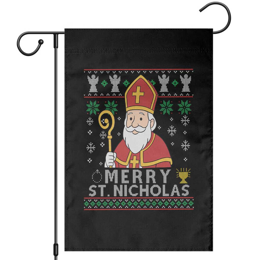 Saint Nicholas Santa Claus Christmas Garden Flag TS14 Black Print Your Wear