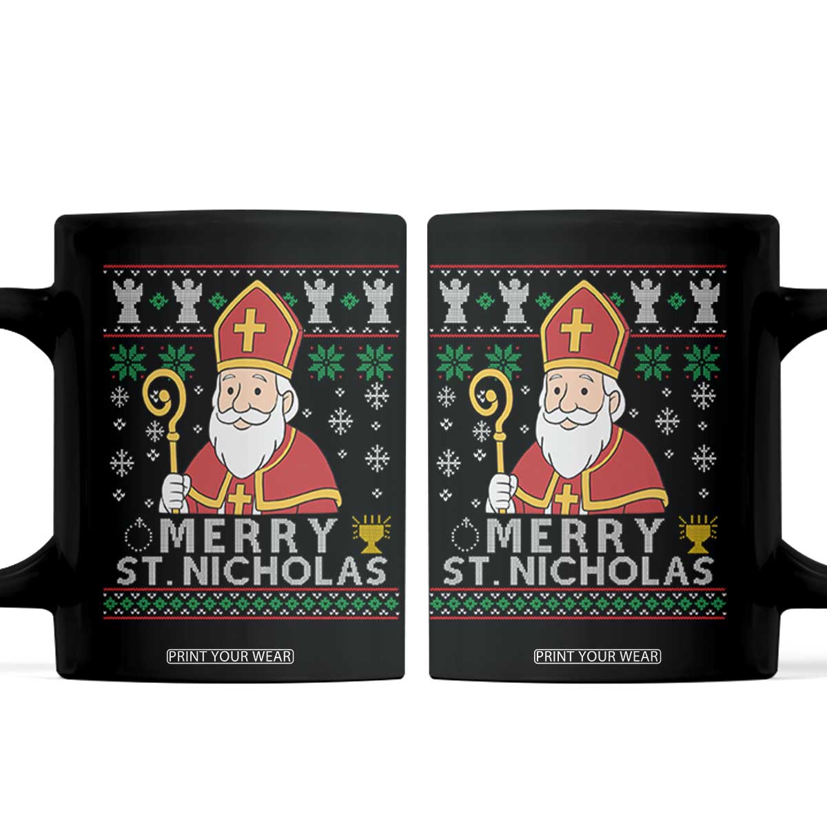 Saint Nicholas Santa Claus Christmas Coffee Mug TS14 Black Print Your Wear