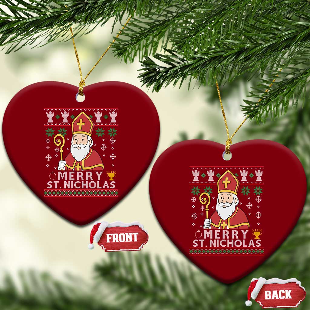 Saint Nicholas Santa Claus Christmas Ceramic Ornament TS14 Print Your Wear