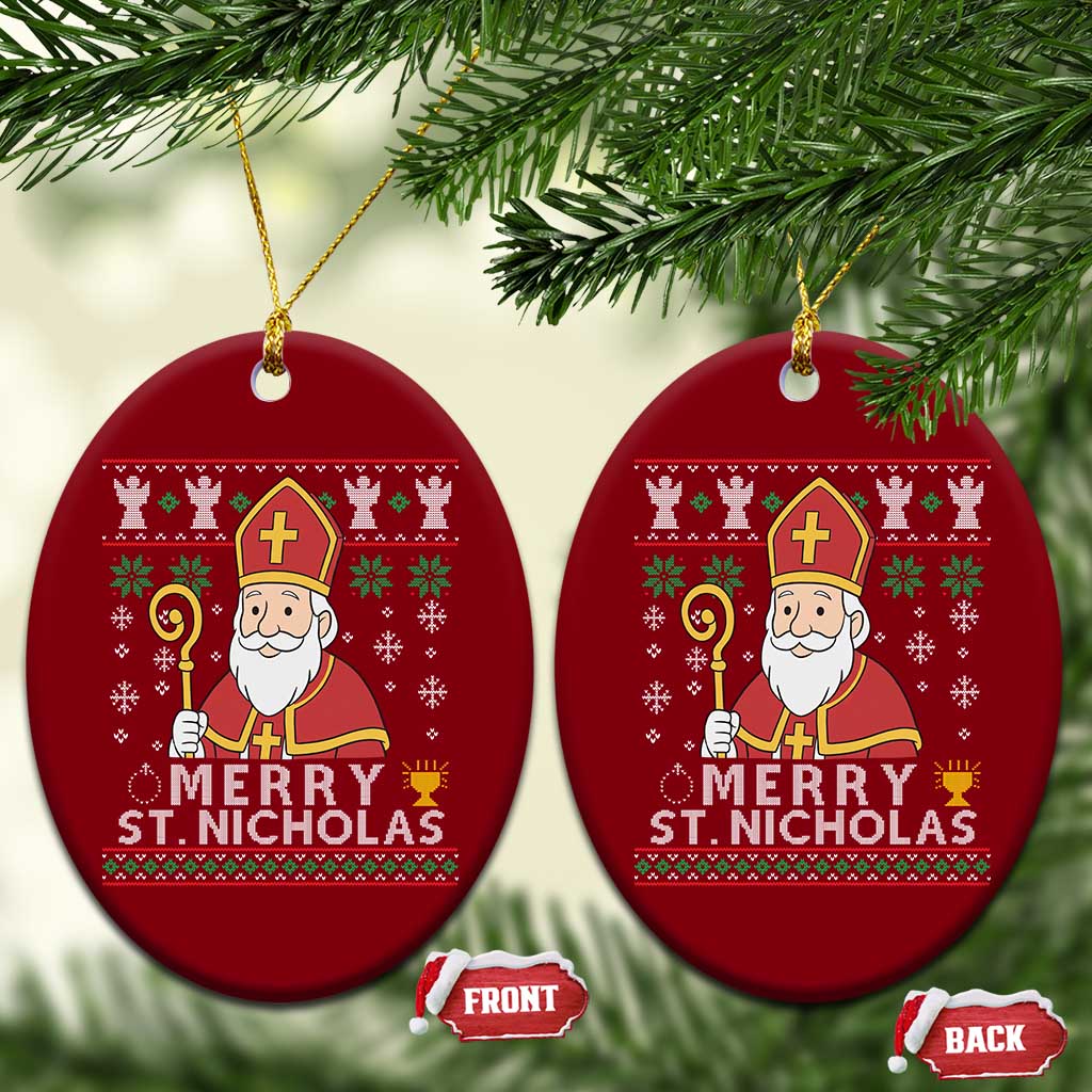Saint Nicholas Santa Claus Christmas Ceramic Ornament TS14 Print Your Wear