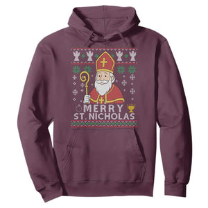 Saint Nicholas Santa Claus Christmas Hoodie TS14 Maroon Print Your Wear