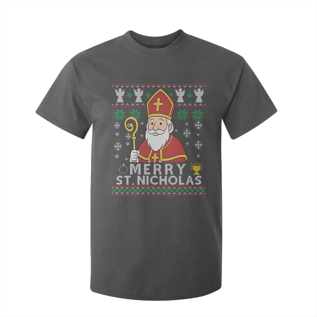 Saint Nicholas Santa Claus Christmas T Shirt For Kid TS14 Dark Heather Print Your Wear