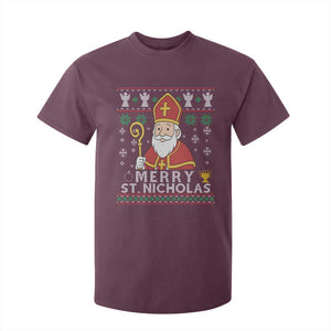 Saint Nicholas Santa Claus Christmas T Shirt For Kid TS14 Maroon Print Your Wear