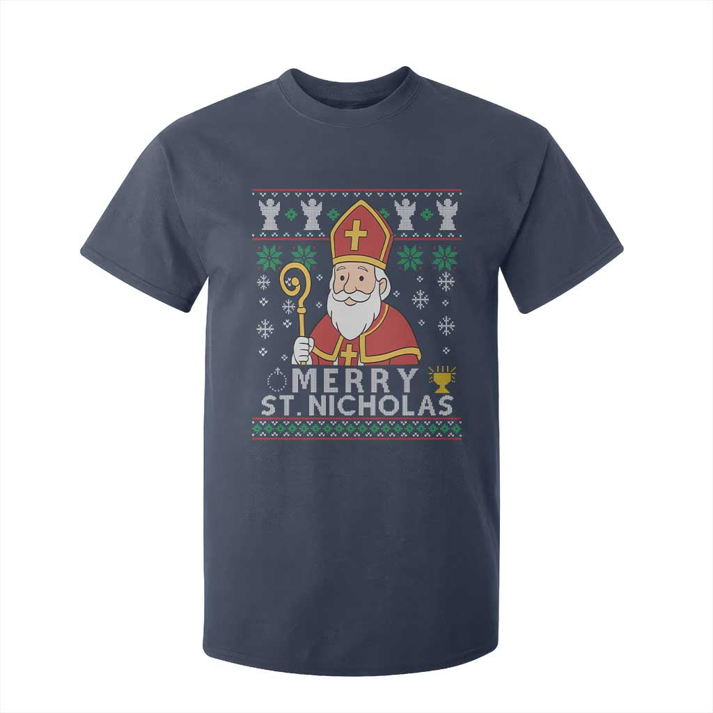 Saint Nicholas Santa Claus Christmas T Shirt For Kid TS14 Navy Print Your Wear