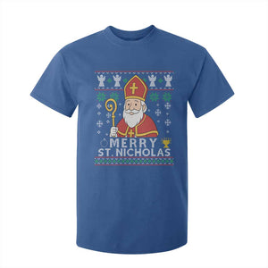 Saint Nicholas Santa Claus Christmas T Shirt For Kid TS14 Royal Blue Print Your Wear