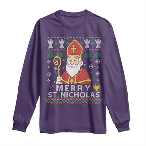 Saint Nicholas Santa Claus Christmas Long Sleeve Shirt TS14 Purple Print Your Wear