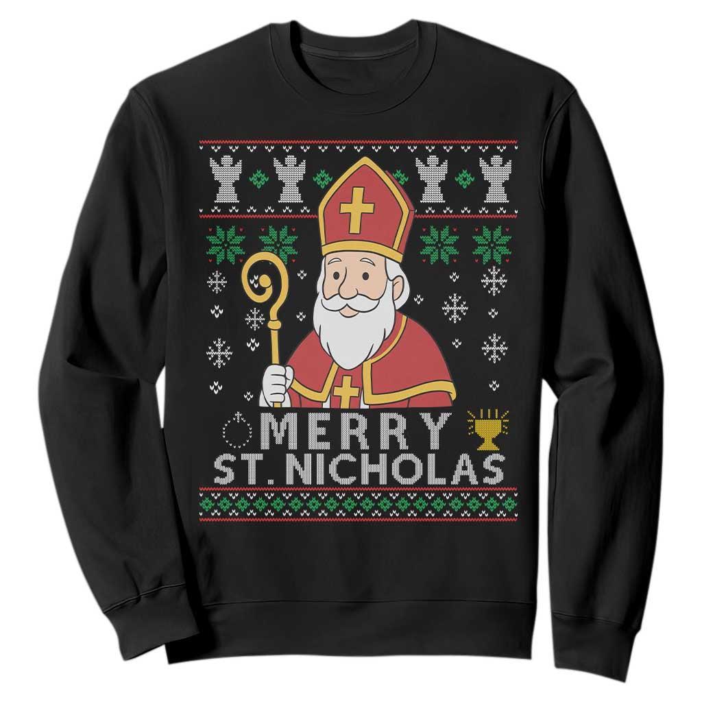 Saint Nicholas Santa Claus Christmas Sweatshirt TS14 Black Print Your Wear