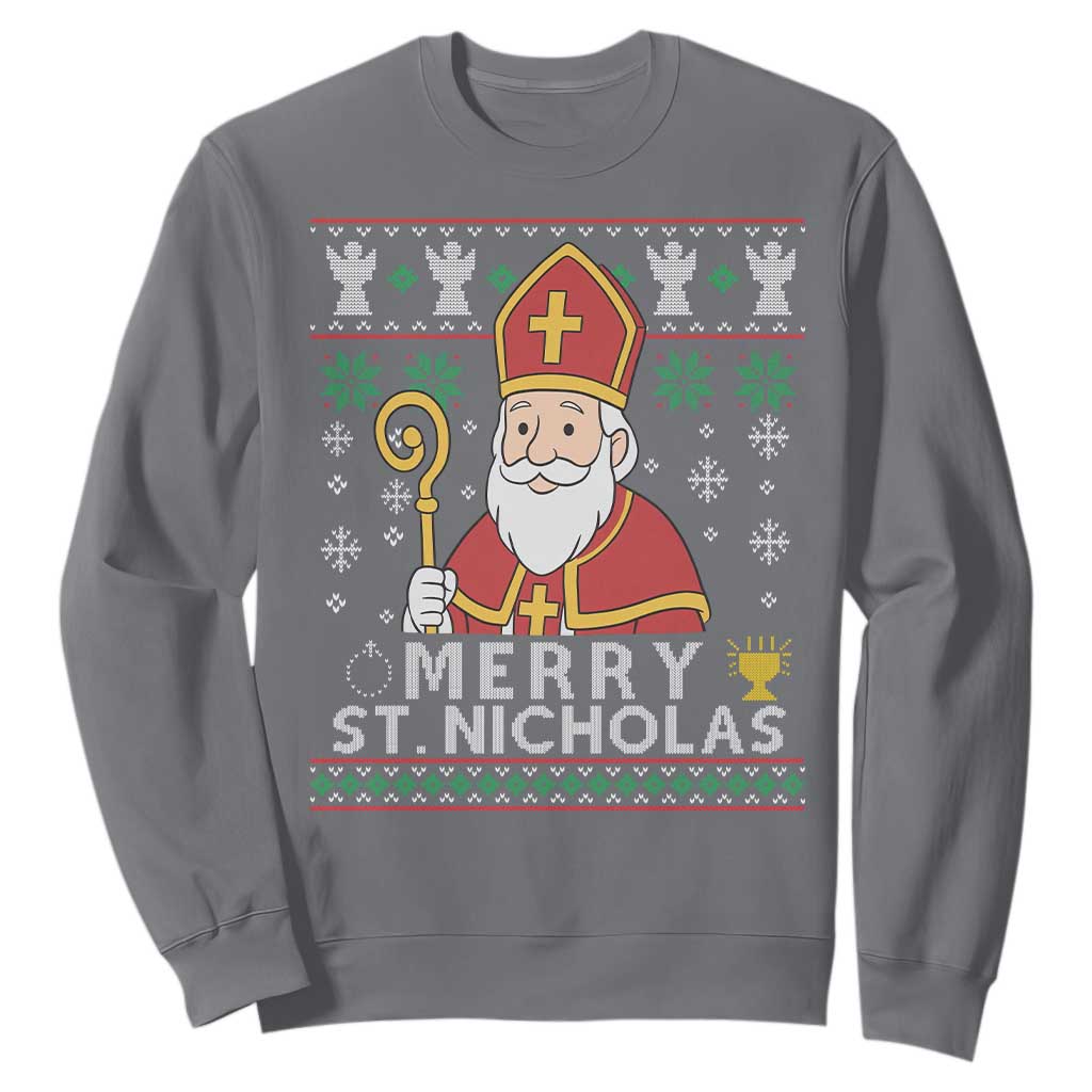Saint Nicholas Santa Claus Christmas Sweatshirt TS14 Charcoal Print Your Wear