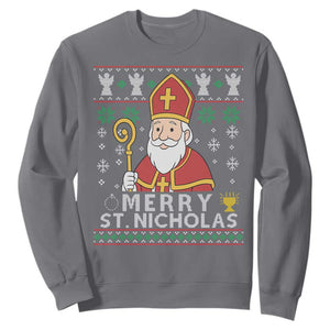 Saint Nicholas Santa Claus Christmas Sweatshirt TS14 Charcoal Print Your Wear