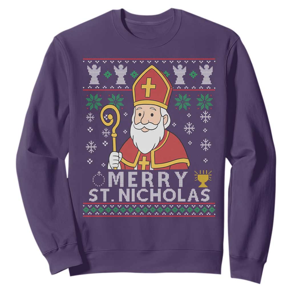 Saint Nicholas Santa Claus Christmas Sweatshirt TS14 Purple Print Your Wear