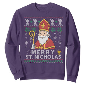 Saint Nicholas Santa Claus Christmas Sweatshirt TS14 Purple Print Your Wear