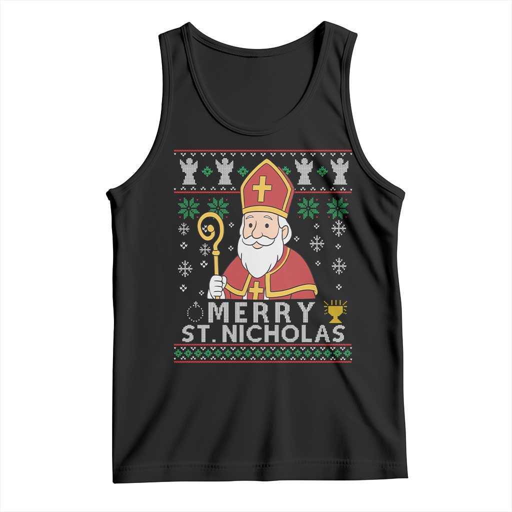 Saint Nicholas Santa Claus Christmas Tank Top TS14 Black Print Your Wear