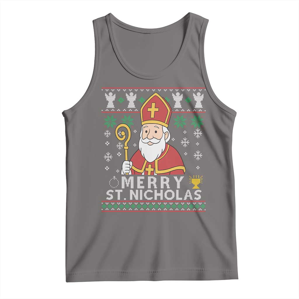 Saint Nicholas Santa Claus Christmas Tank Top TS14 Deep Heather Print Your Wear