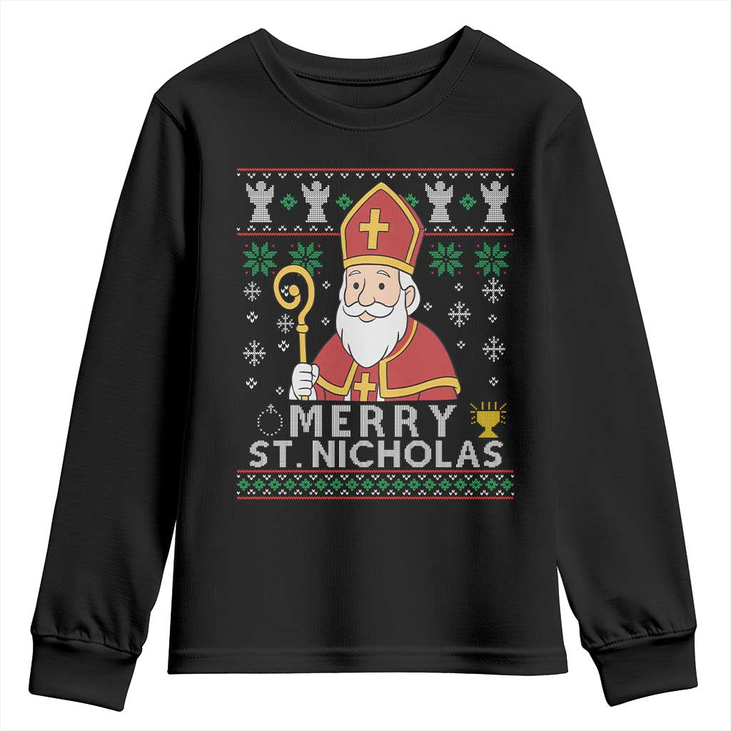 Saint Nicholas Santa Claus Christmas Youth Sweatshirt TS14 Black Print Your Wear
