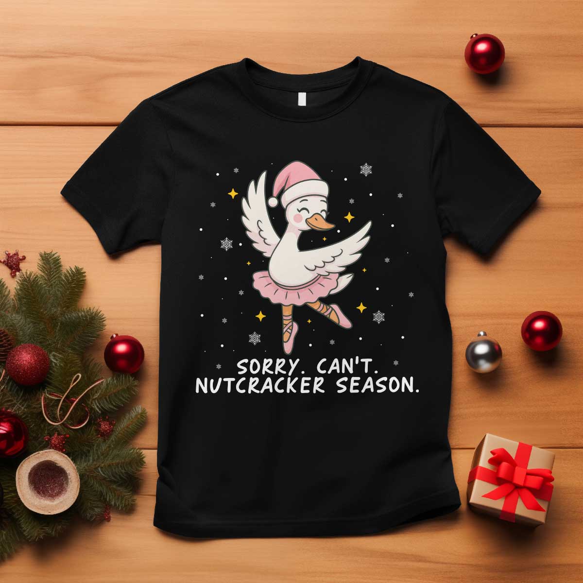 Nutcracker Goose Ballet Christmas T Shirt TS14 Black Print Your Wear