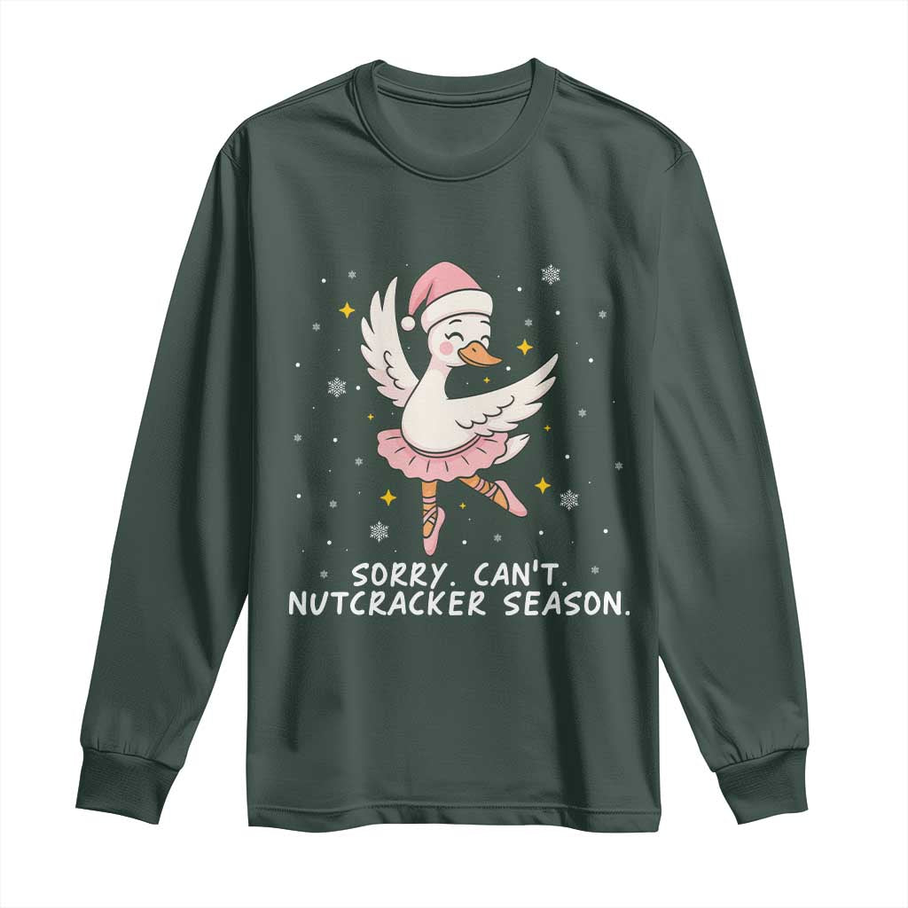 Nutcracker Goose Ballet Christmas Long Sleeve Shirt TS14 Dark Forest Green Print Your Wear