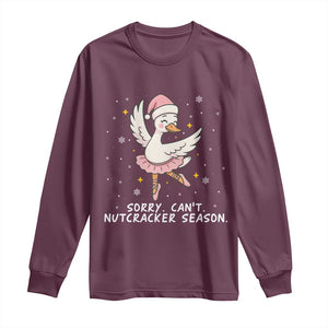 Nutcracker Goose Ballet Christmas Long Sleeve Shirt TS14 Maroon Print Your Wear