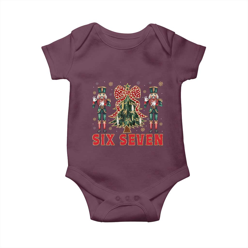 67 Six Seven Nutcracker Christmas Meme Baby Onesie TS14 Maroon Print Your Wear