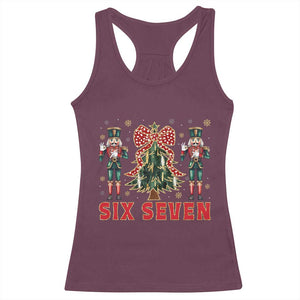 67 Six Seven Nutcracker Christmas Meme Racerback Tank Top TS14 Maroon Print Your Wear