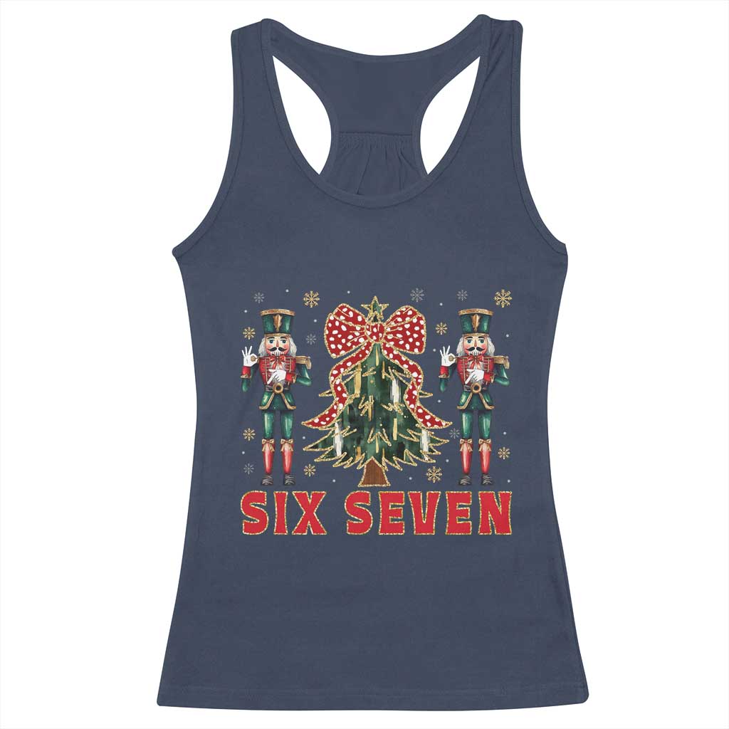 67 Six Seven Nutcracker Christmas Meme Racerback Tank Top TS14 Navy Print Your Wear