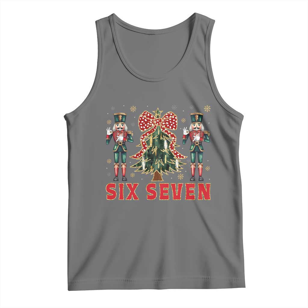 67 Six Seven Nutcracker Christmas Meme Tank Top TS14 Black Heather Print Your Wear