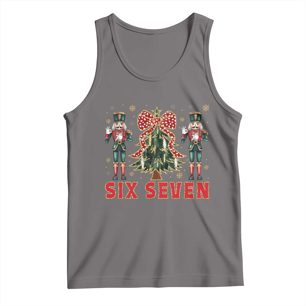 67 Six Seven Nutcracker Christmas Meme Tank Top TS14 Deep Heather Print Your Wear