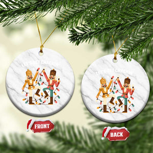 Funny Nutcracker Christmas Ceramic Ornament Let Us Get Crackin TS14 1pc White Marble Print Your Wear