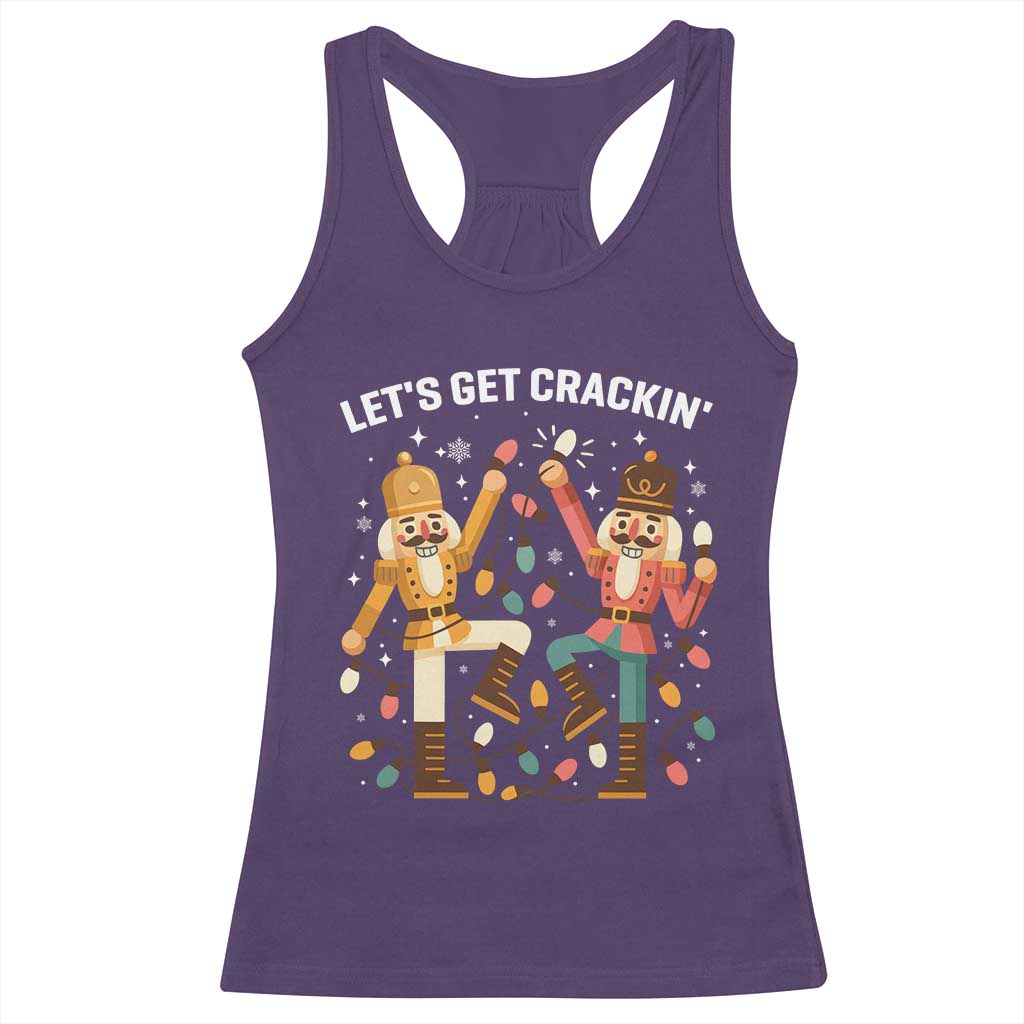 Funny Nutcracker Christmas Racerback Tank Top Let Us Get Crackin TS14 Purple Print Your Wear