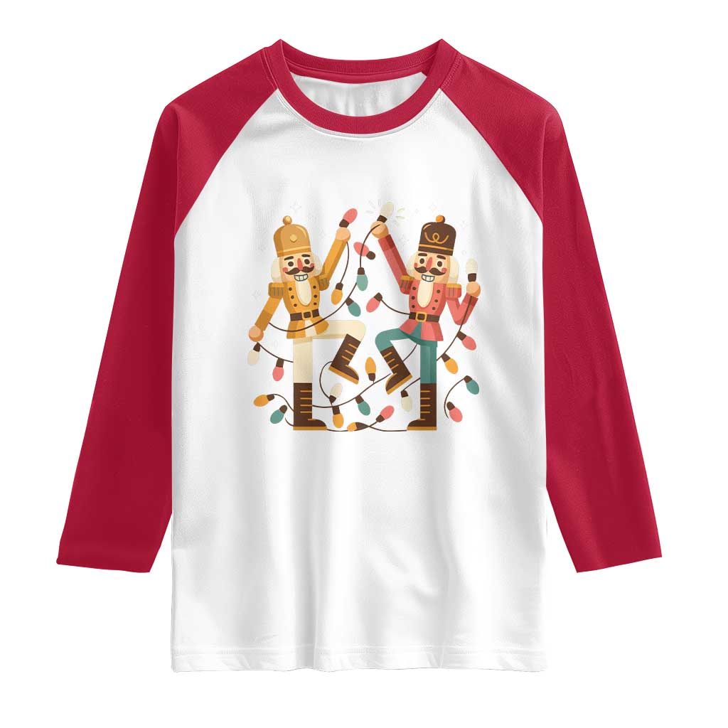 Funny Nutcracker Christmas Raglan Shirt Let Us Get Crackin TS14 White Red Print Your Wear