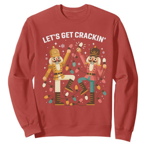 Funny Nutcracker Christmas Sweatshirt Let Us Get Crackin TS14 Red Print Your Wear