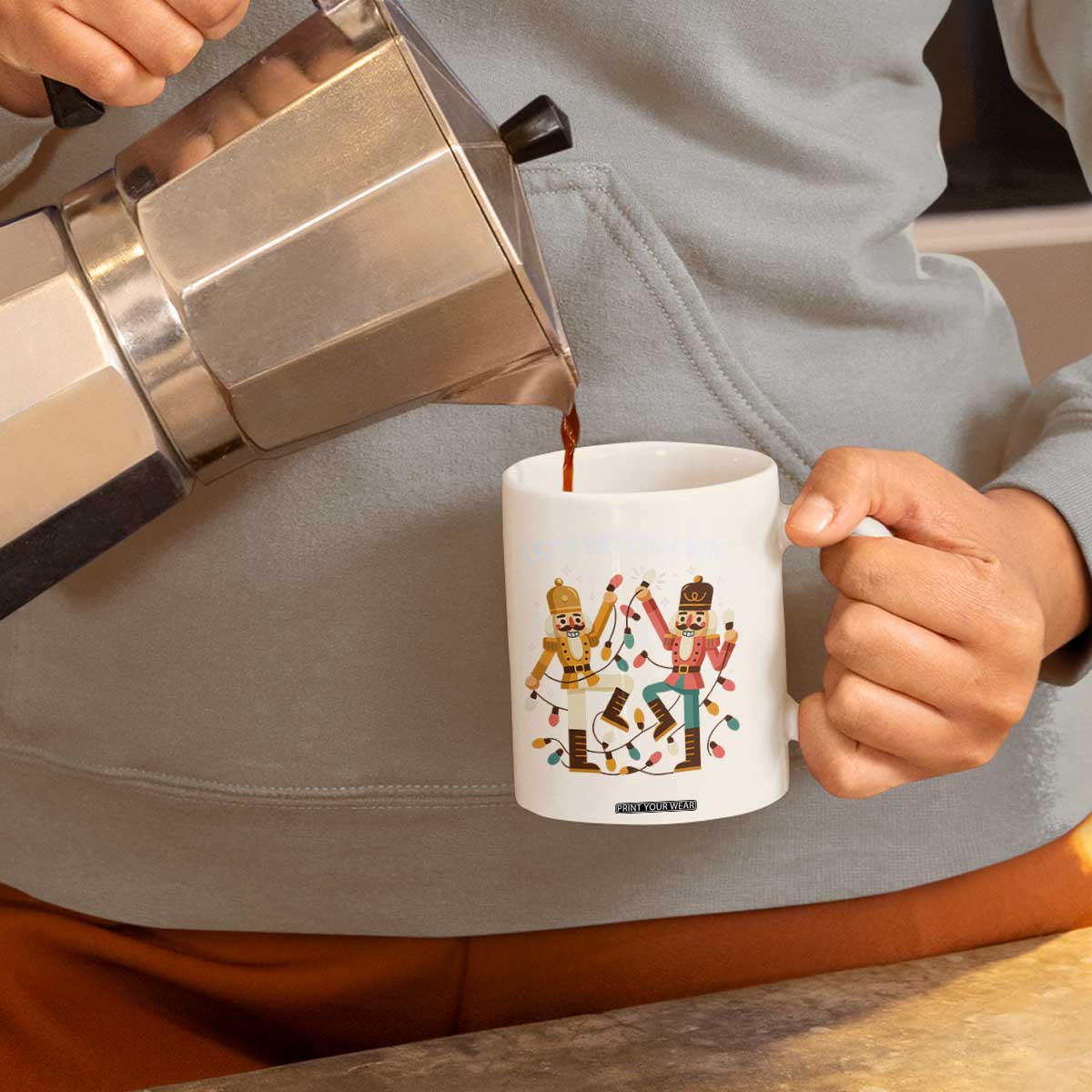 Funny Nutcracker Christmas Coffee Mug Let Us Get Crackin TS14 Print Your Wear