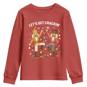 Funny Nutcracker Christmas Youth Sweatshirt Let Us Get Crackin TS14 Red Print Your Wear