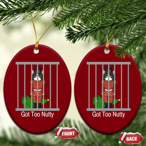 Funny Cat Nutcracker Christmas Ceramic Ornament Got Too Nutty TS14 Print Your Wear