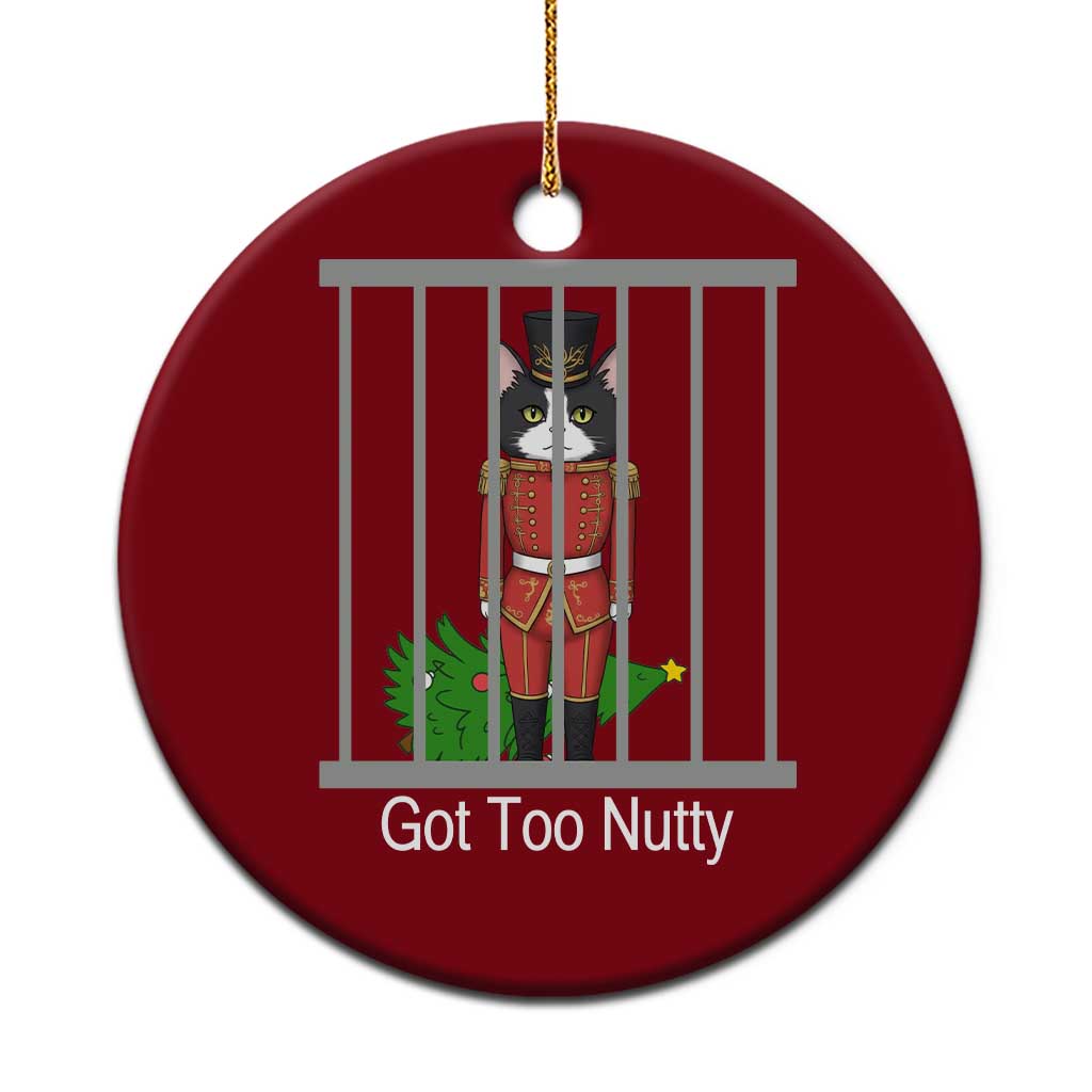 Funny Cat Nutcracker Christmas Ceramic Ornament Got Too Nutty TS14 1pc Red Print Your Wear