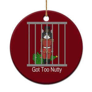 Funny Cat Nutcracker Christmas Ceramic Ornament Got Too Nutty TS14 1pc Red Print Your Wear