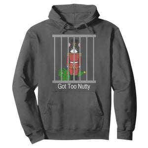Funny Cat Nutcracker Christmas Hoodie Got Too Nutty TS14 Dark Heather Print Your Wear