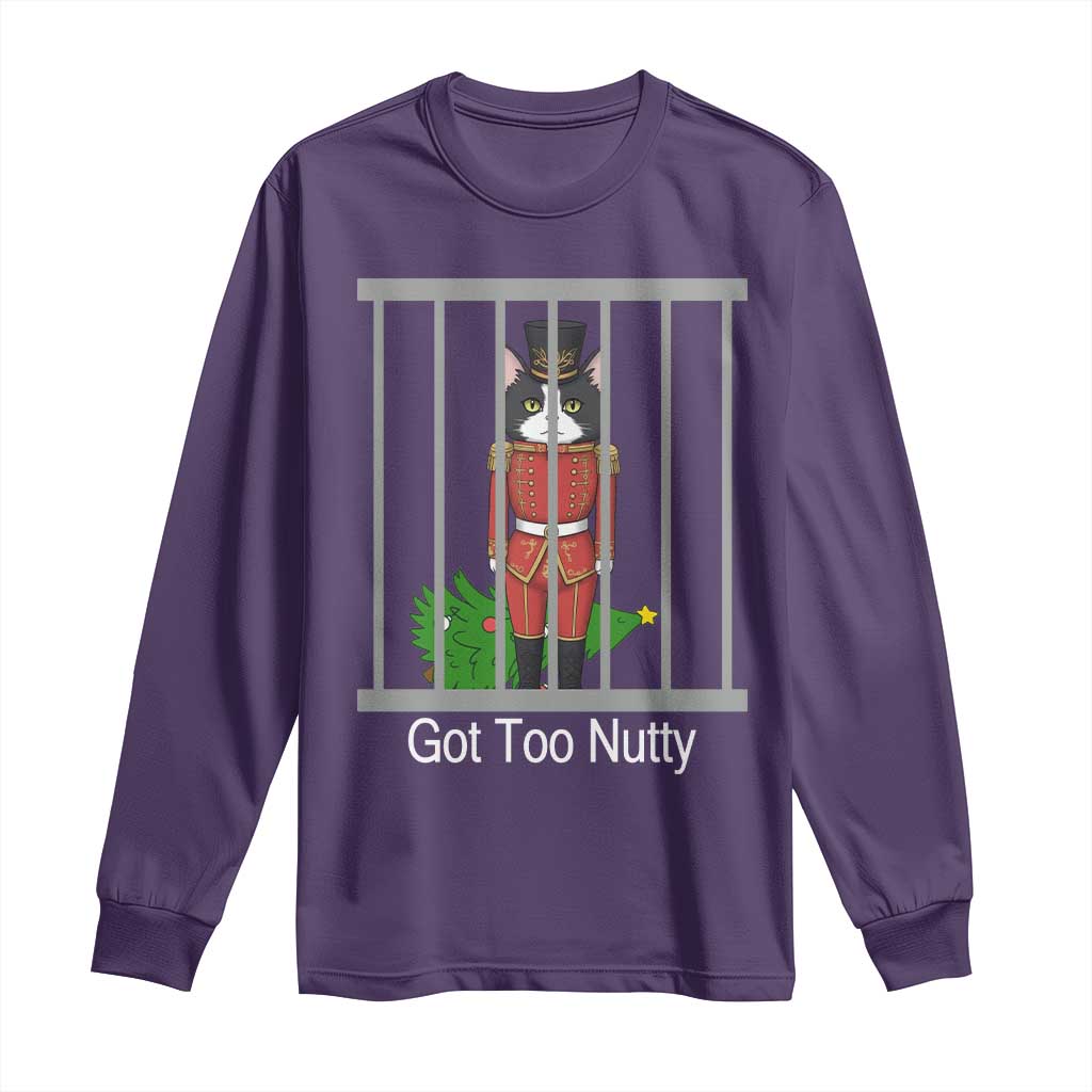 Funny Cat Nutcracker Christmas Long Sleeve Shirt Got Too Nutty TS14 Purple Print Your Wear