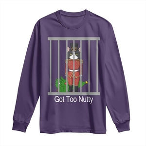 Funny Cat Nutcracker Christmas Long Sleeve Shirt Got Too Nutty TS14 Purple Print Your Wear
