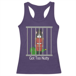 Funny Cat Nutcracker Christmas Racerback Tank Top Got Too Nutty TS14 Purple Print Your Wear