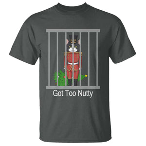 Funny Cat Nutcracker Christmas T Shirt Got Too Nutty TS14 Dark Heather Print Your Wear
