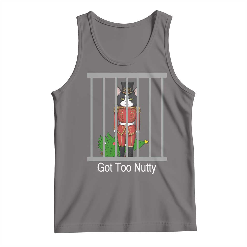 Funny Cat Nutcracker Christmas Tank Top Got Too Nutty TS14 Deep Heather Print Your Wear