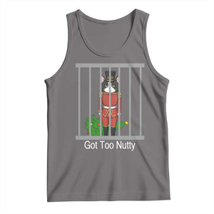 Funny Cat Nutcracker Christmas Tank Top Got Too Nutty TS14 Deep Heather Print Your Wear