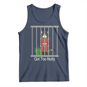 Funny Cat Nutcracker Christmas Tank Top Got Too Nutty TS14 Navy Print Your Wear