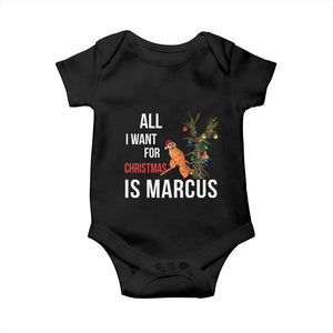 Marcus The Worm Robert Christmas Meme Baby Onesie All I Want For Xmas Is Marcus TS14 Black Print Your Wear