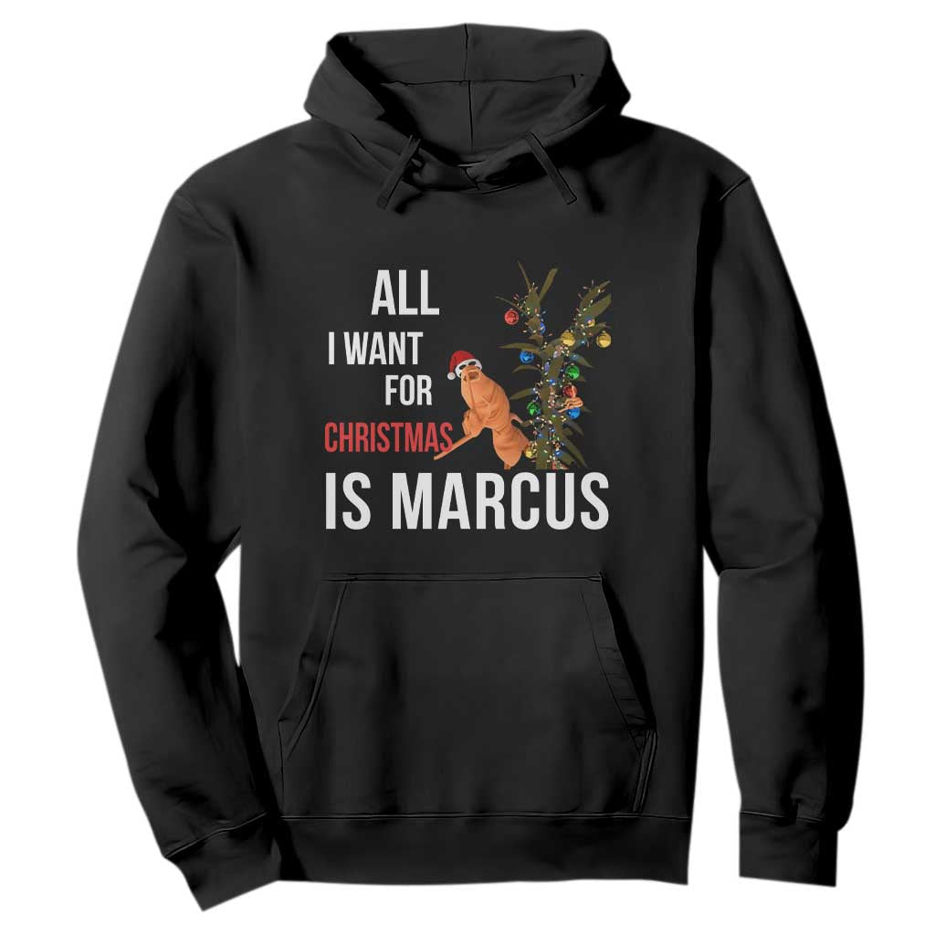 Marcus The Worm Robert Christmas Meme Hoodie All I Want For Xmas Is Marcus TS14 Black Print Your Wear