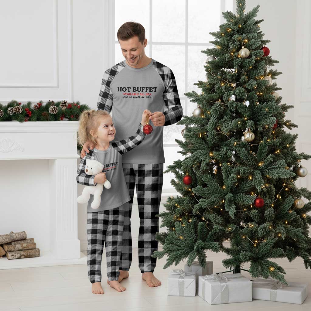 Hot Buffet Available All Day Plaid Pajama Set Funny Cooking Food TS14 White Plaid Print Your Wear