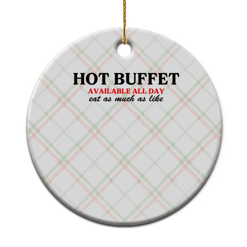 Hot Buffet Available All Day Ceramic Ornament Funny Cooking Food TS14 1pc Christmas Plaid Print Your Wear