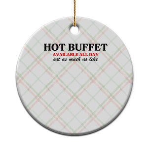 Hot Buffet Available All Day Ceramic Ornament Funny Cooking Food TS14 1pc Christmas Plaid Print Your Wear